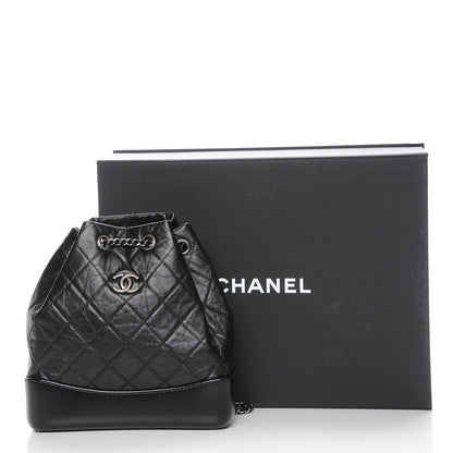 Chanel Aged Calfskin Quilted Gabrielle Backpack Black 9 of 9