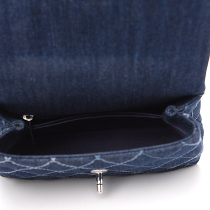 Chanel Denim Quilted Mini Coco Handle Flap Blue 4 of 9