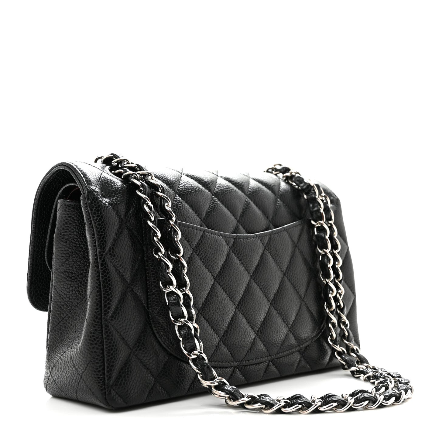 Caviar Quilted Small Double Flap Black