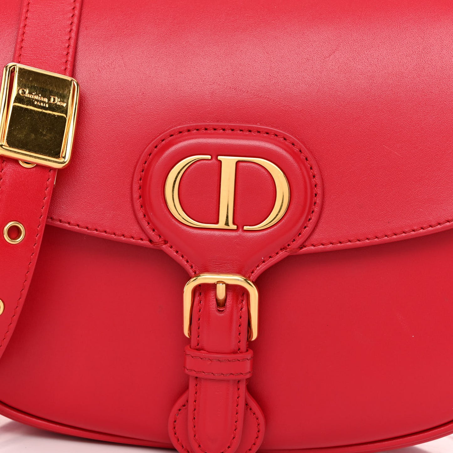 Box Calfskin Medium Bobby Flap Raspberry