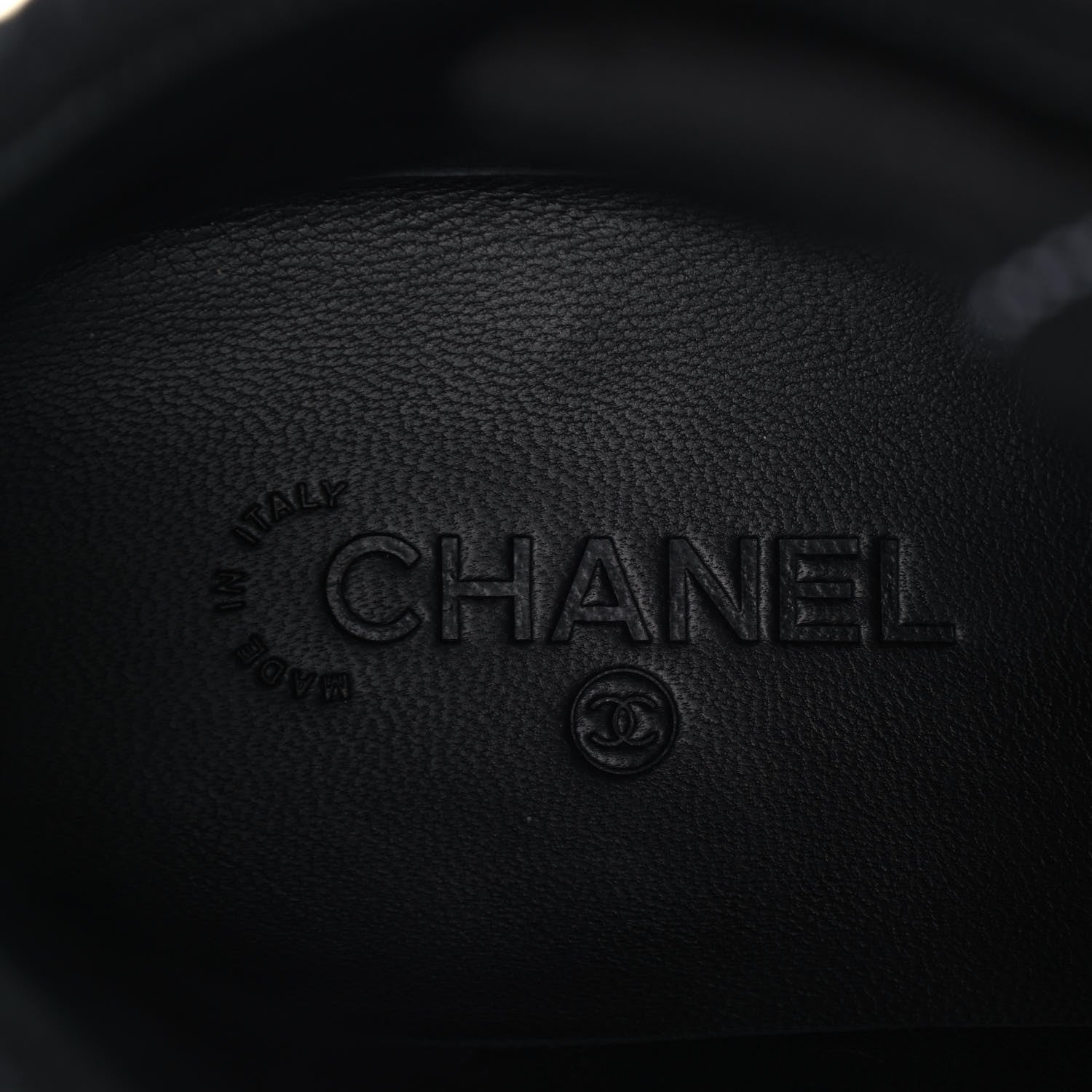 Chanel Suede Grained Calfskin CC Lace Up Boots 41 Black 7 of 10
