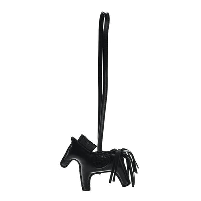 Hermes Milo Lambskin Matte Alligator Touch Grigri Rodeo Horse Bag Charm PM Black 1 of 4