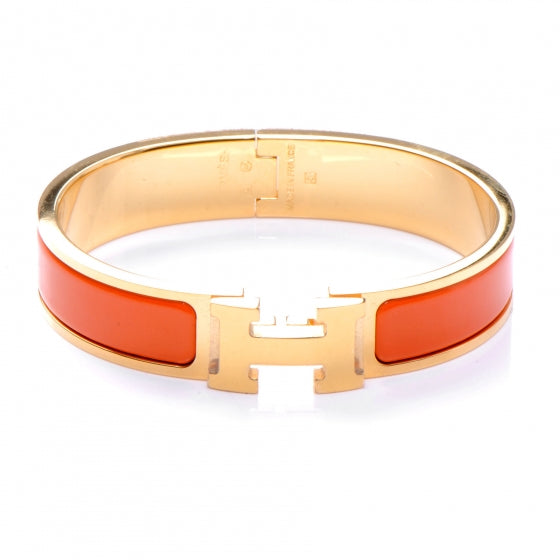 Hermes Enamel Narrow Clic Clac H Bracelet PM Orange 1 of 5