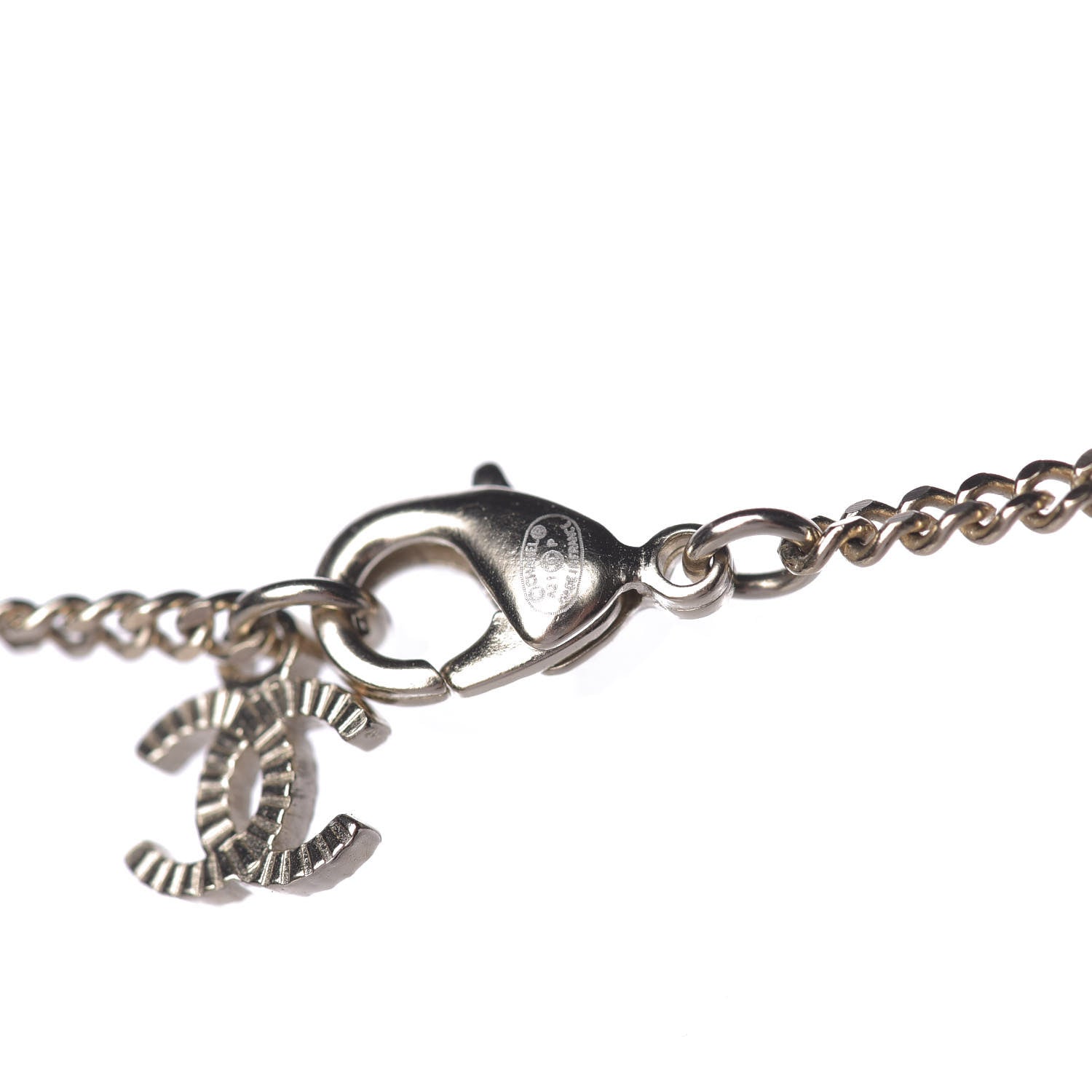 Chanel Crystal CC Logo Pendant Necklace Gold 5 of 6