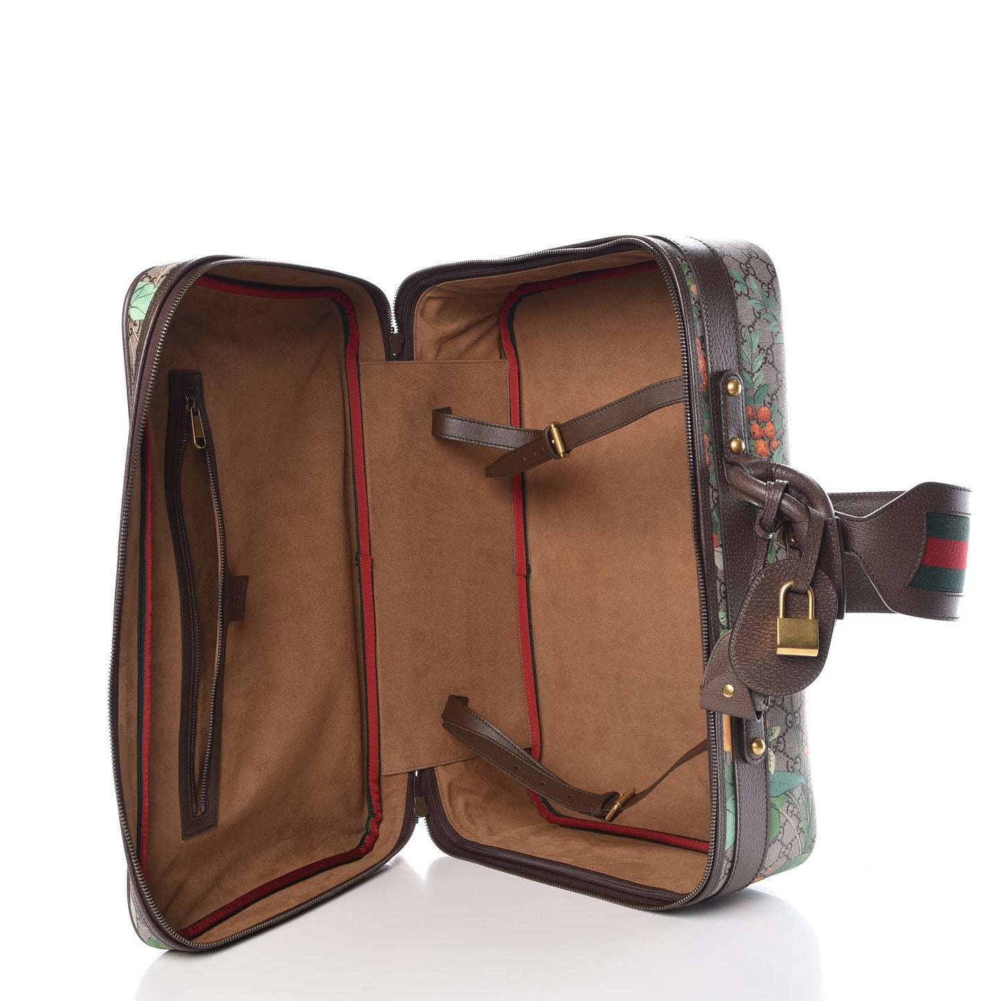 GG Supreme Monogram Tian Web Suitcase Beige Multicolor New Acero
