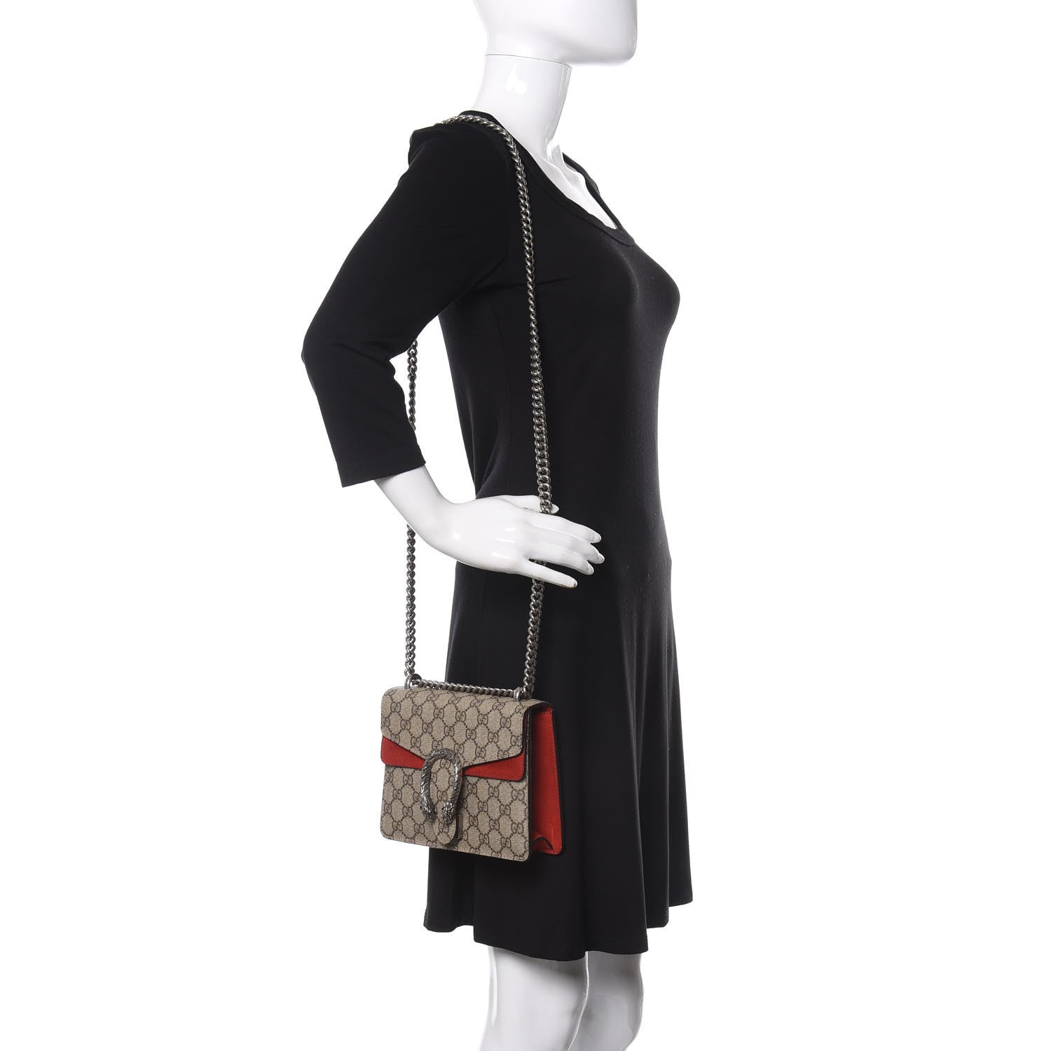 Gucci GG Supreme Monogram Mini Dionysus Shoulder Bag Hibiscus Red 2 of 11