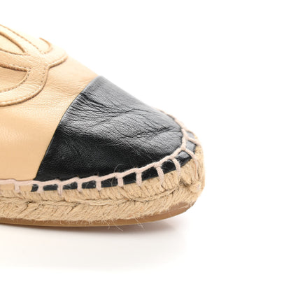 Chanel Lambskin CC Espadrilles 39 Beige Black 12 of 13