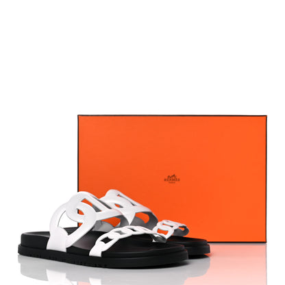 Hermes Nappa Extra Sandals 39 White 9 of 9