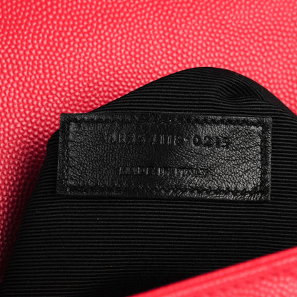 Saint Laurent Grain De Poudre Matelasse Chevron Large Monogram Satchel Lipstick Red 7 of 8