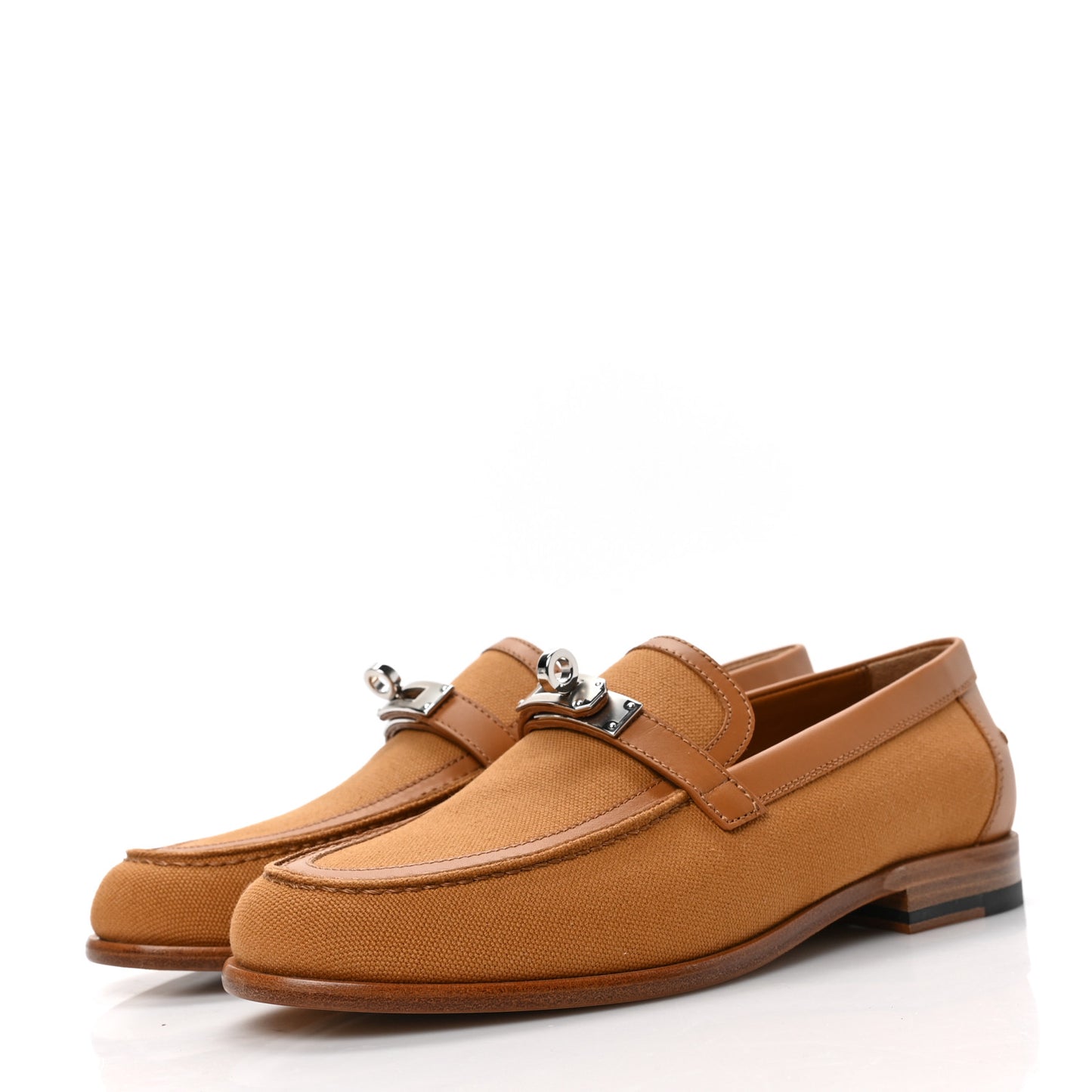 Calfskin Canvas Womens Destin Loafer 36 Naturel Beige Dore