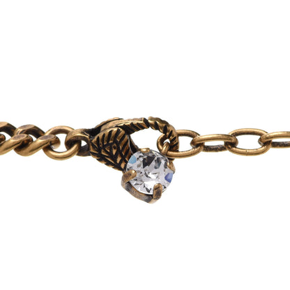Gucci Crystal Embellished Double G Necklace Aged Gold 7 of 9