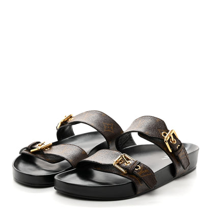 Louis Vuitton Monogram Bom Dia Mule Sandals 40 Black 3 of 8