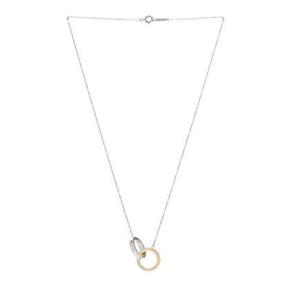 Tiffany Sterling Silver 18K Yellow Gold 1837 Interlocking Circles Pendant Necklace 2 of 4