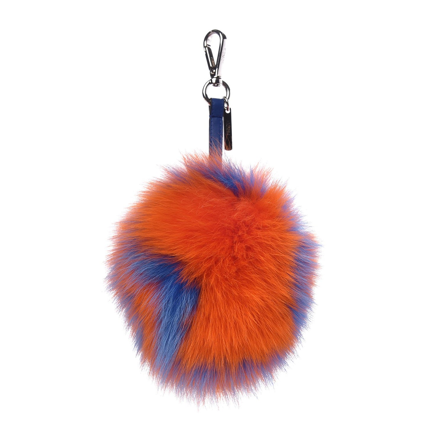 Fox Fur Hypnoteyes Pom Pom Bag Charm Blue Orange