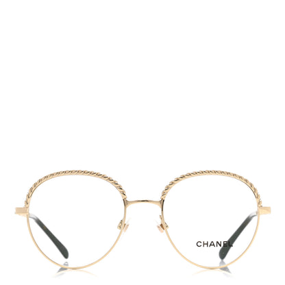 Chanel Metal Round Removable Pearl Chain Eyeglasses 2184 Gold 3 of 7