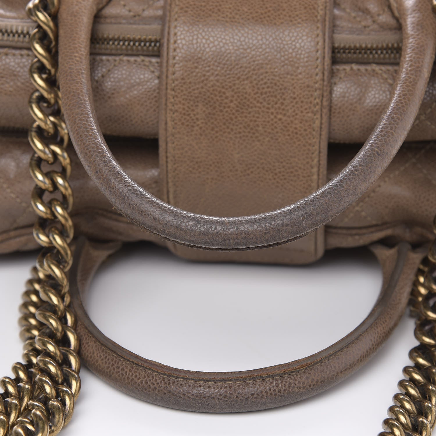 Chanel Crumpled Grained Calfskin Shiva Bowler Beige 13 of 18