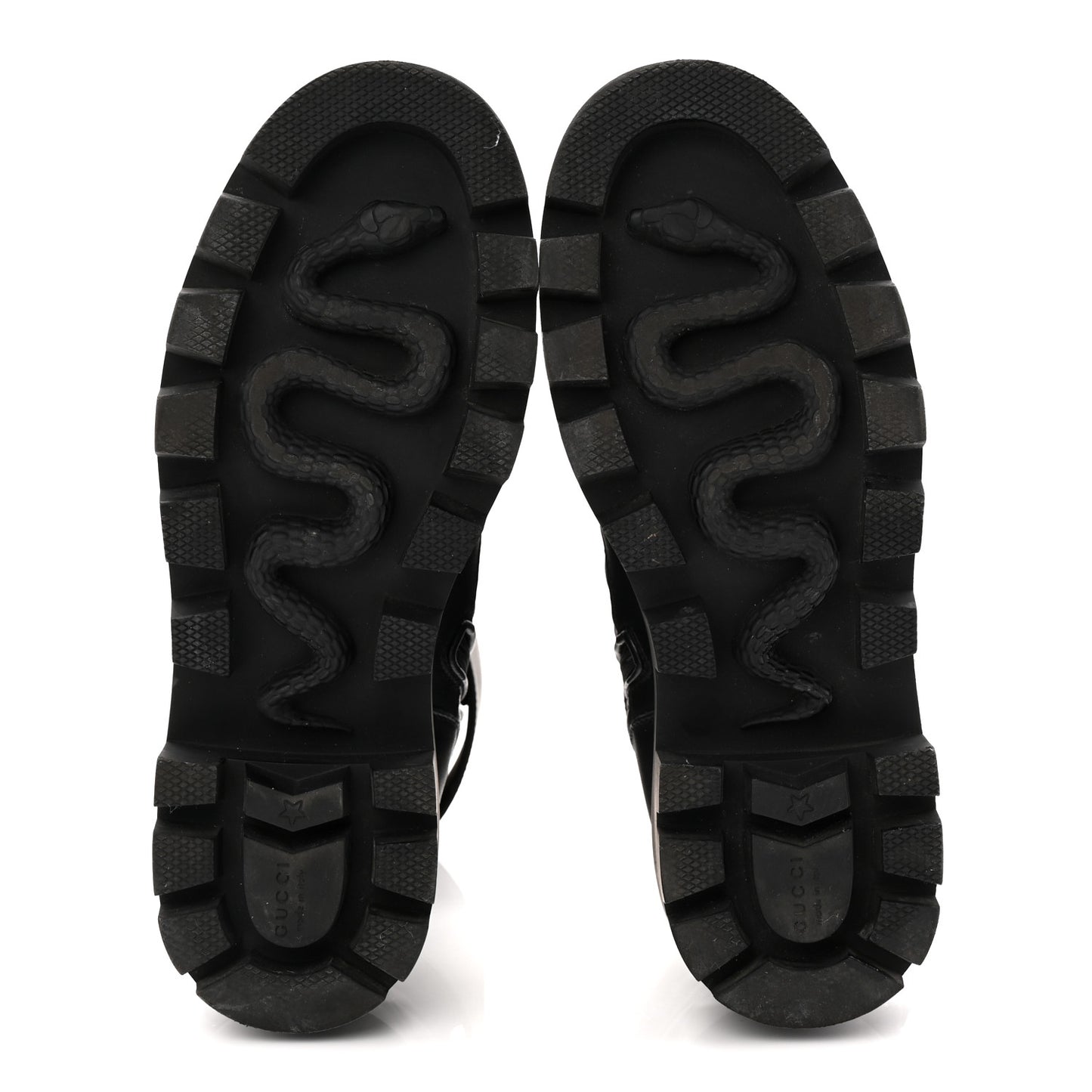 Nappa Frances GG Matelasse Platform Combat Boots 36 Black
