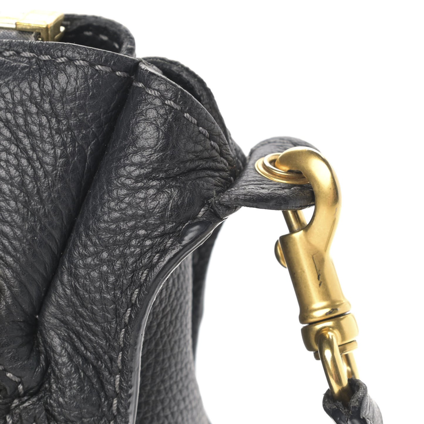 Calfskin Medium Marcie Satchel Black