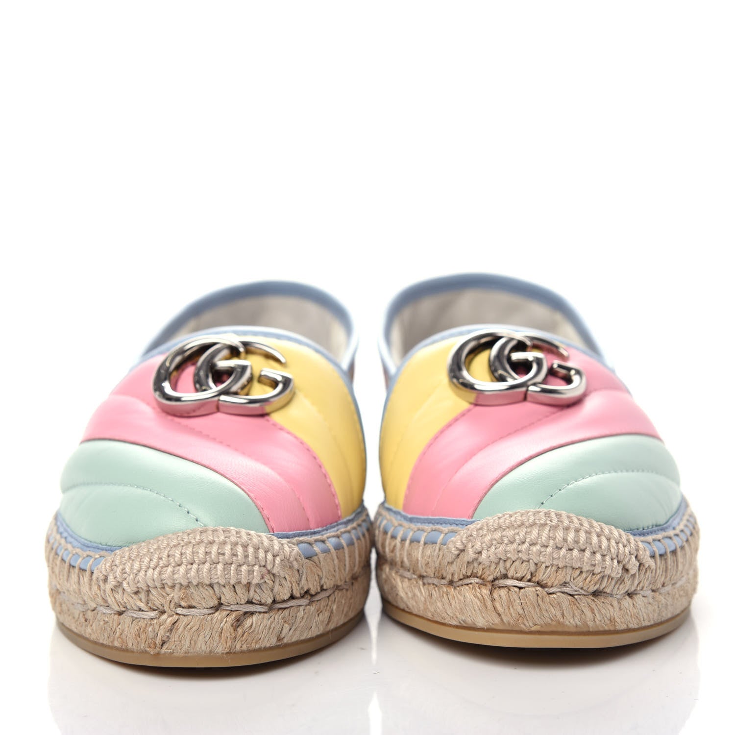Gucci Nappa Matelasse Diagonal GG Marmont Espadrilles 36 Multicolor Pastel 2 of 12