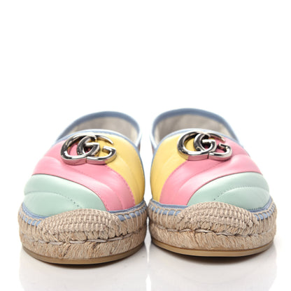 Gucci Nappa Matelasse Diagonal GG Marmont Espadrilles 36 Multicolor Pastel 2 of 12