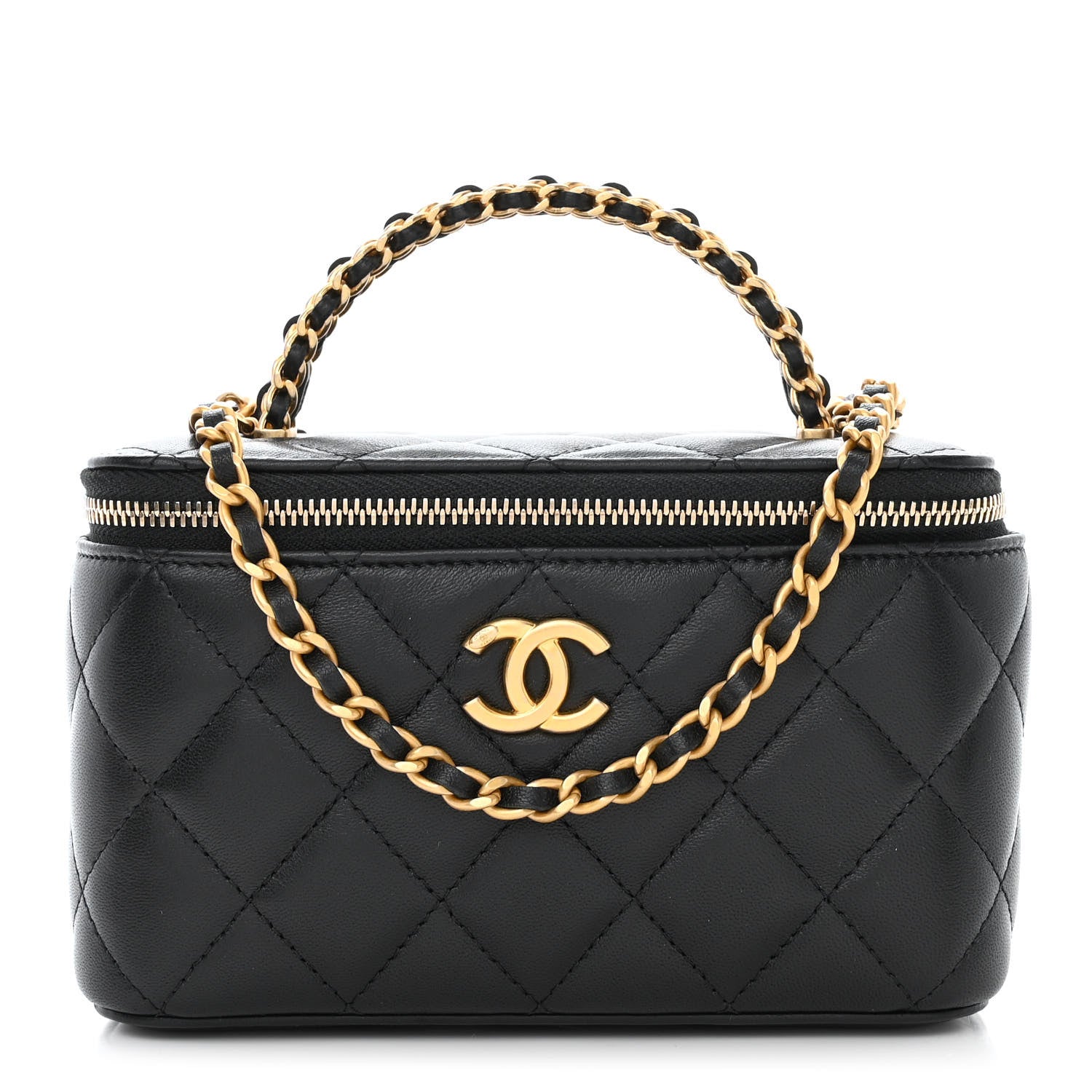 Chanel Lambskin Quilted Pick Me Up Vanity Case Black 1 of 13