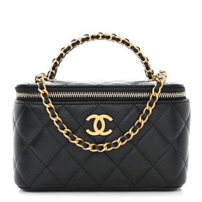 Chanel Lambskin Quilted Pick Me Up Vanity Case Black 1 of 13
