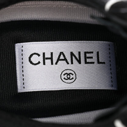 Chanel Mixed Fibers Suede Shiny Calfskin Womens CC Sneakers 38 Black 8 of 10