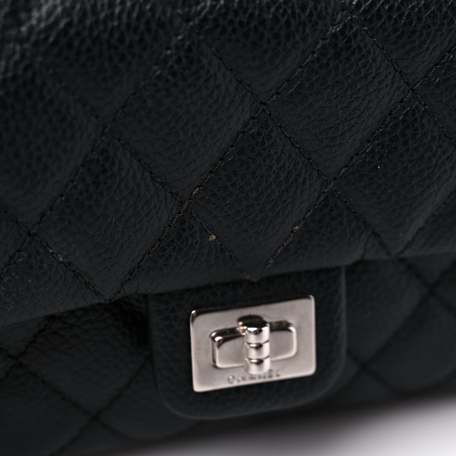Chanel Grained Calfskin Quilted 2.55 Reissue Flap Belt Bag Clutch Black 11 of 11