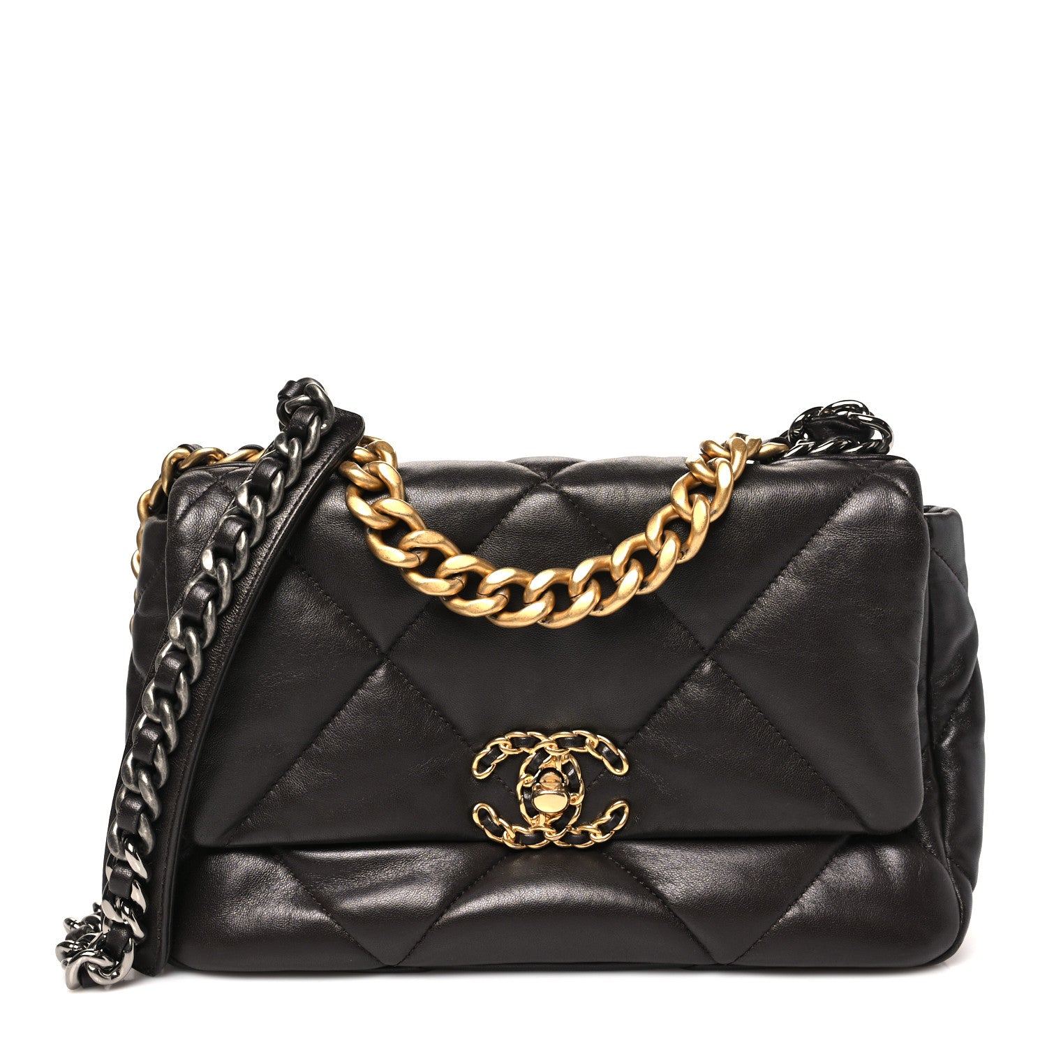 Chanel Lambskin Quilted Medium Chanel 19 Flap Dark Brown 1 of 11