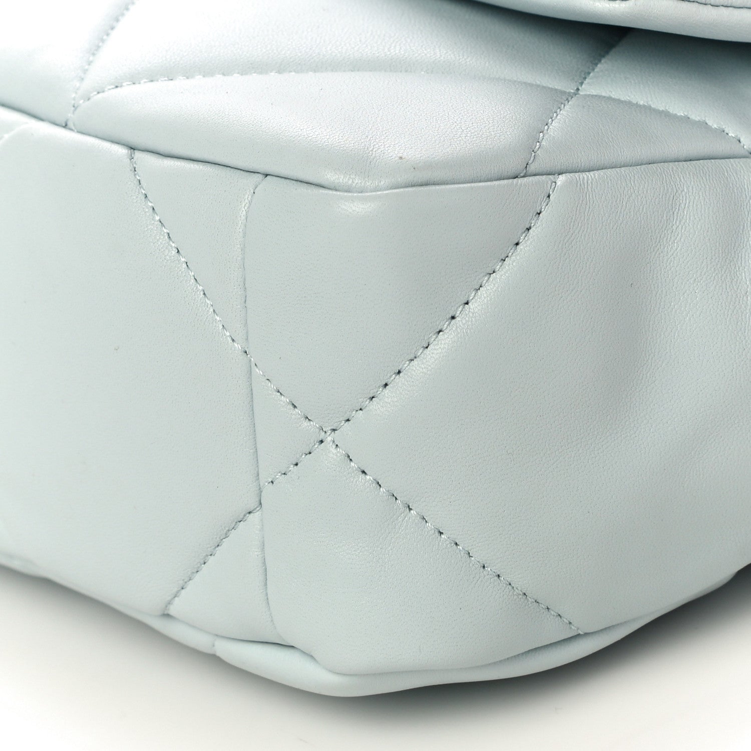 Chanel Lambskin Quilted Medium Chanel 19 Flap Light Blue 10 of 11