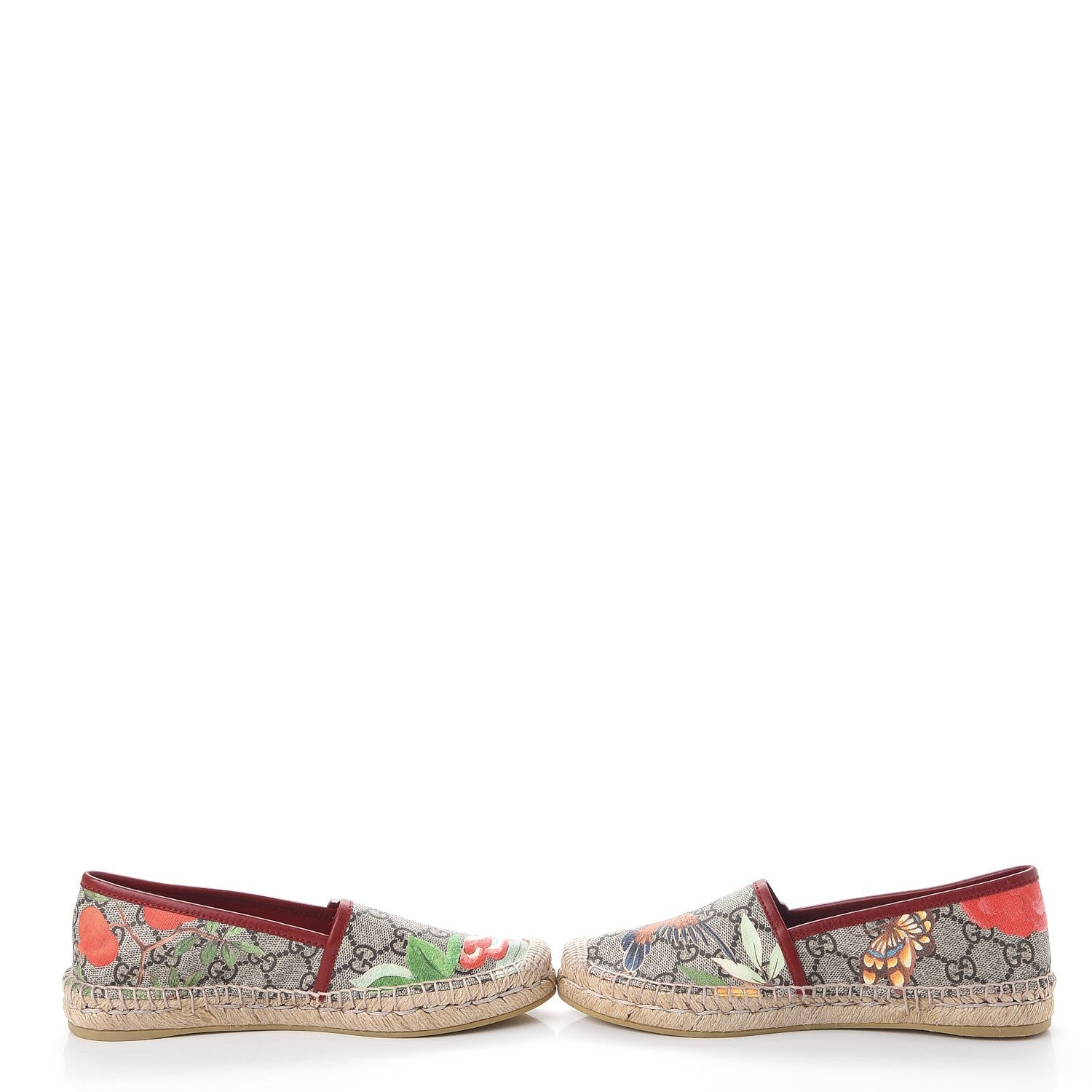 Gucci GG Supreme Monogram Tian Womens Espadrilles 35.5 Beige Multicolor Red 5 of 11