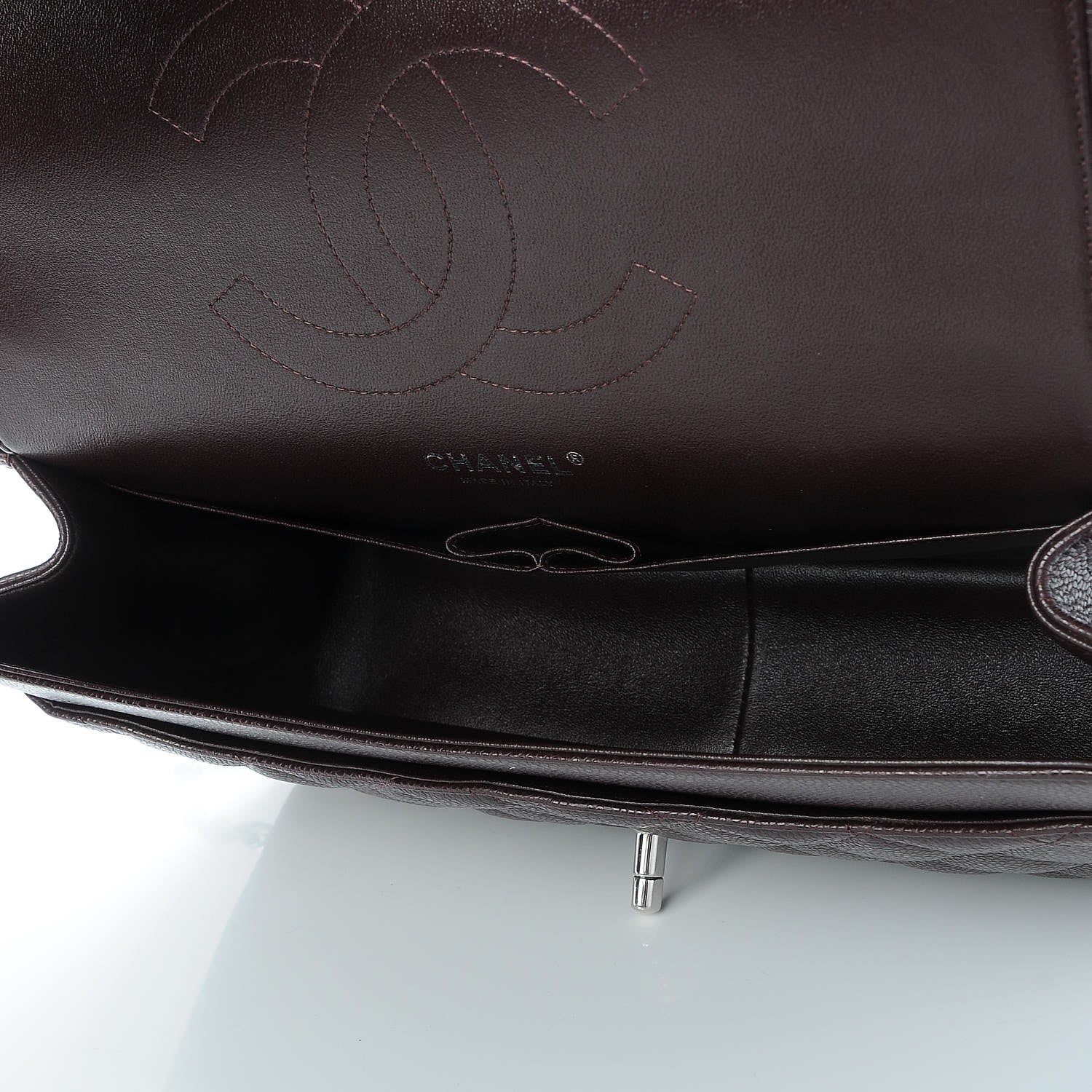 Chanel Caviar Quilted Jumbo Double Flap Burgundy 6 of 8