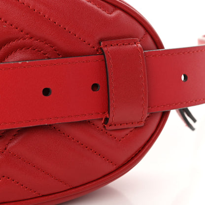 Gucci Calfskin Matelasse GG Marmont Belt Bag 75 30 Hibiscus Red 10 of 12