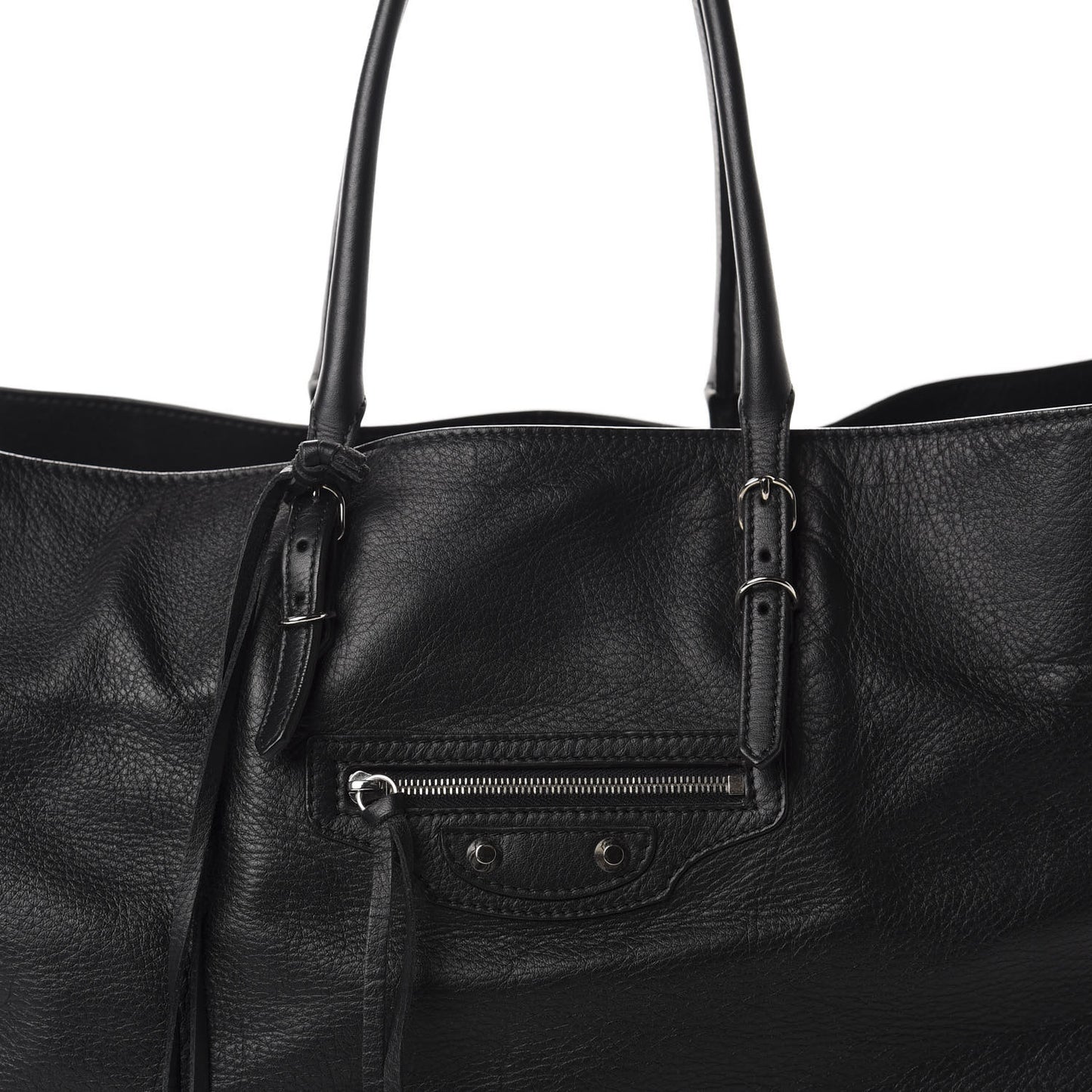 Supple Calfskin Papier A4 Zip Around Tote Black