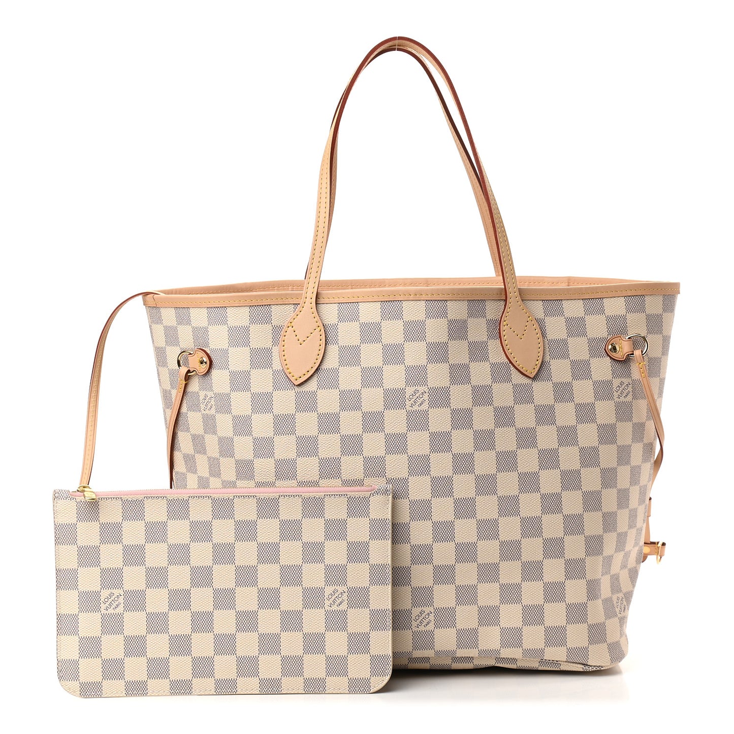 Damier Azur Neo Neverfull MM Rose Ballerine