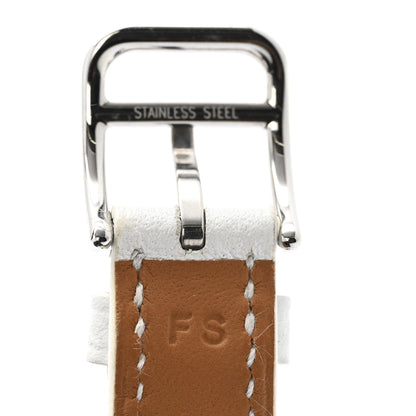 Hermes Epsom Heure H Hour Watch PM Double Tour Strap White 5 of 6