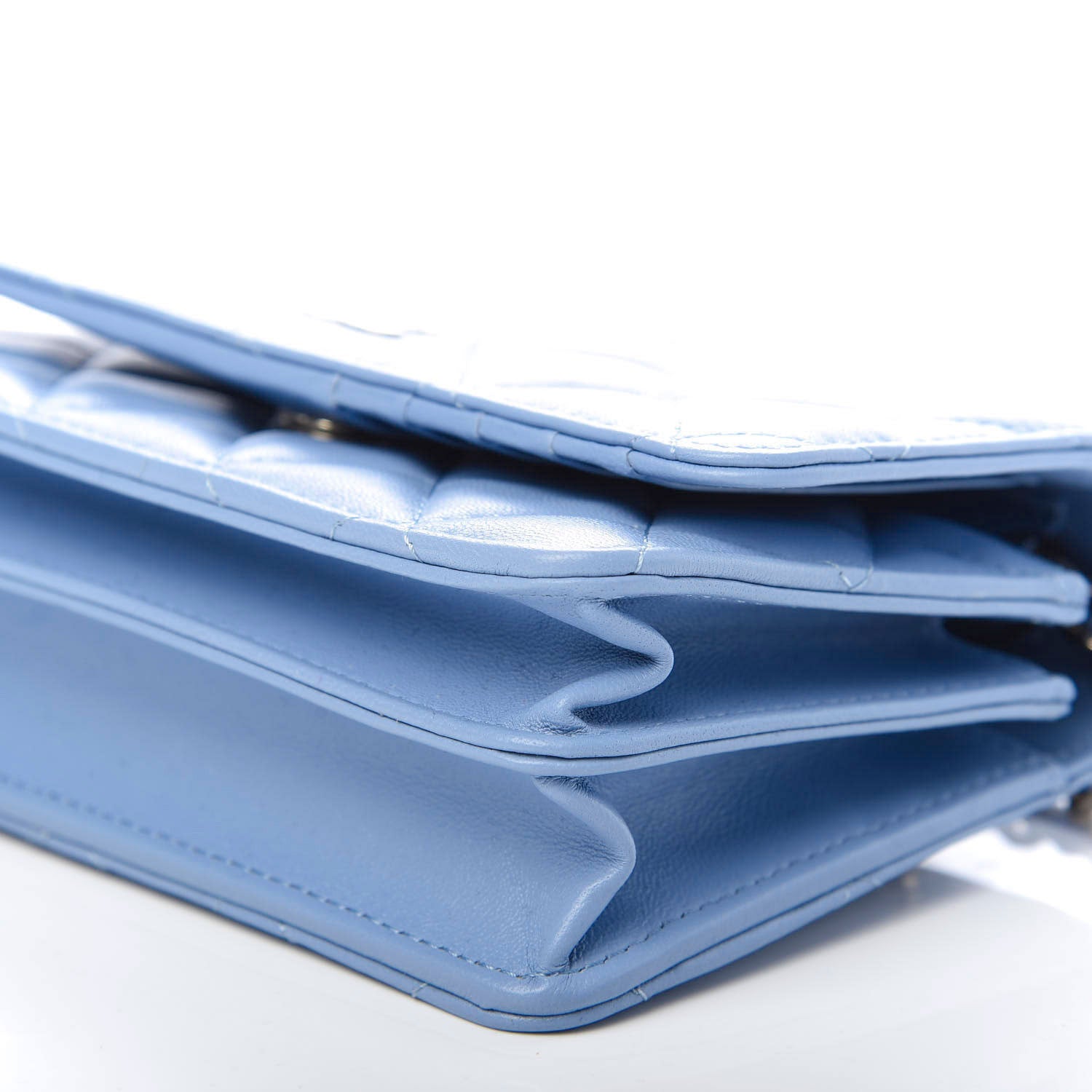 Chanel Lambskin Quilted Mini Wallet On Chain WOC Light Blue 6 of 8