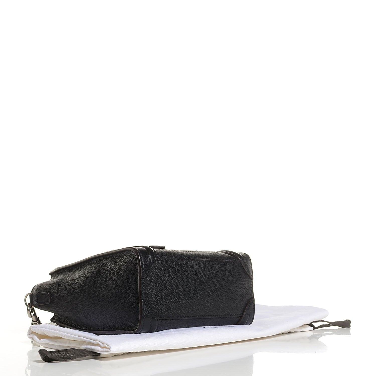 Celine Drummed Calfskin Nano Luggage Black 4 of 7