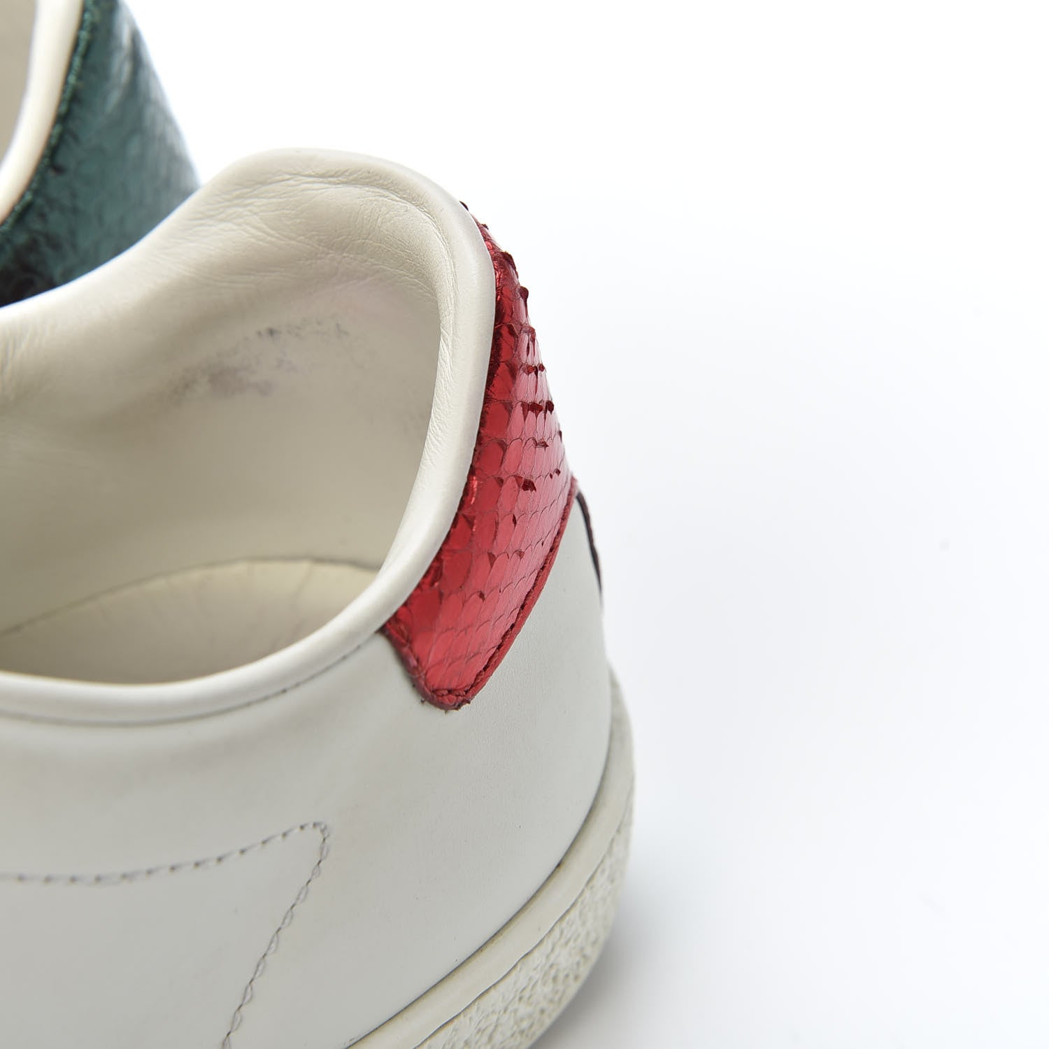 Gucci Calfskin Ayers Bee Embroidered Womens Ace Sneakers 37 White Green 10 of 11
