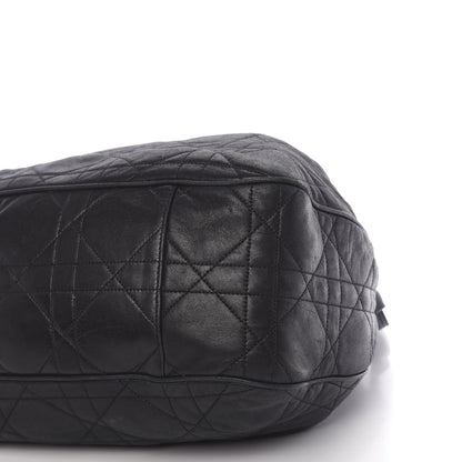 Christian Dior Lambskin Cannage Drawstring Bag Black 10 of 10