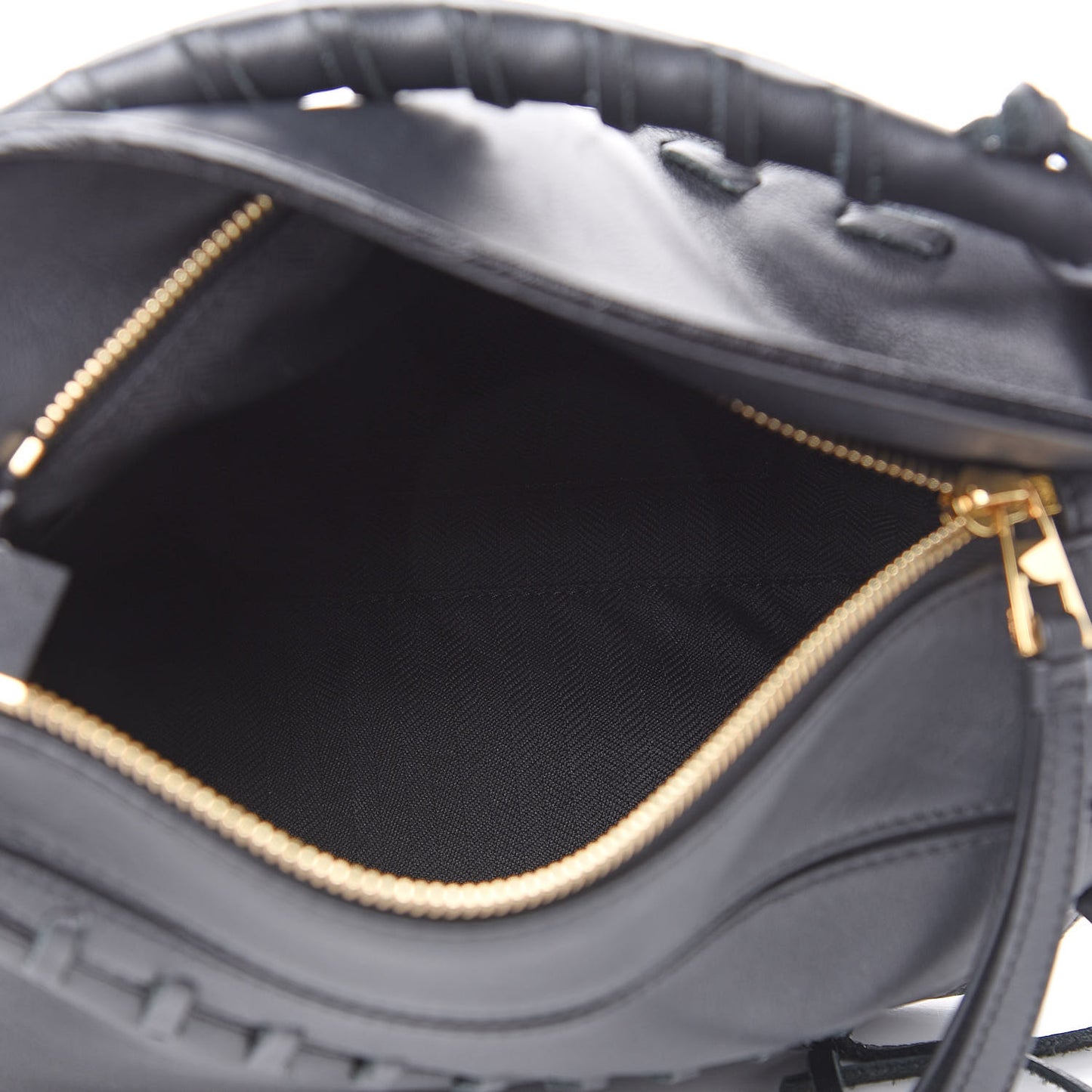 Calfskin Small Whipstitch Puzzle Bag Black