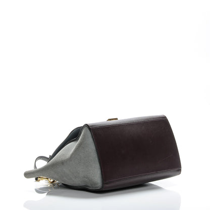 Celine Smooth Calfskin Suede Medium Tri-Color Trapeze Dark Grey 5 of 23