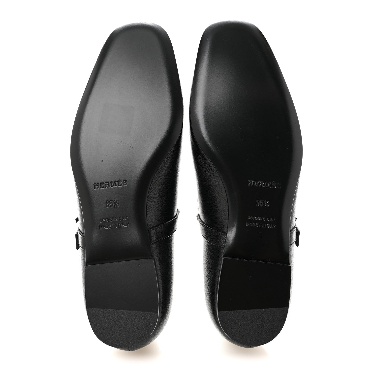 Hermes Goatskin Jane Ballet Flats 35.5 Black 6 of 10
