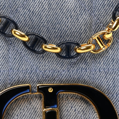 Christian Dior Denim Macrocannage Medium Caro Bag Blue 8 of 11