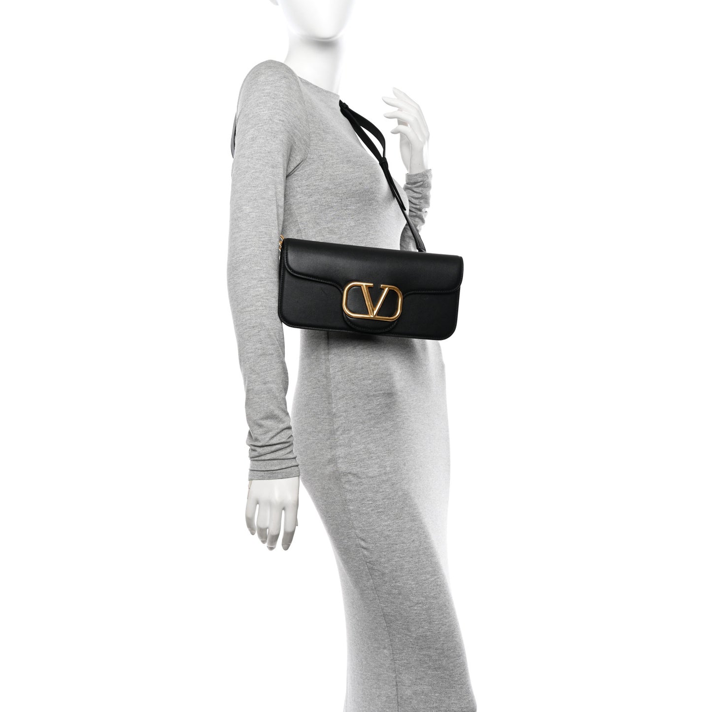 Calfskin Vlogo Loco Crossbody Bag Black