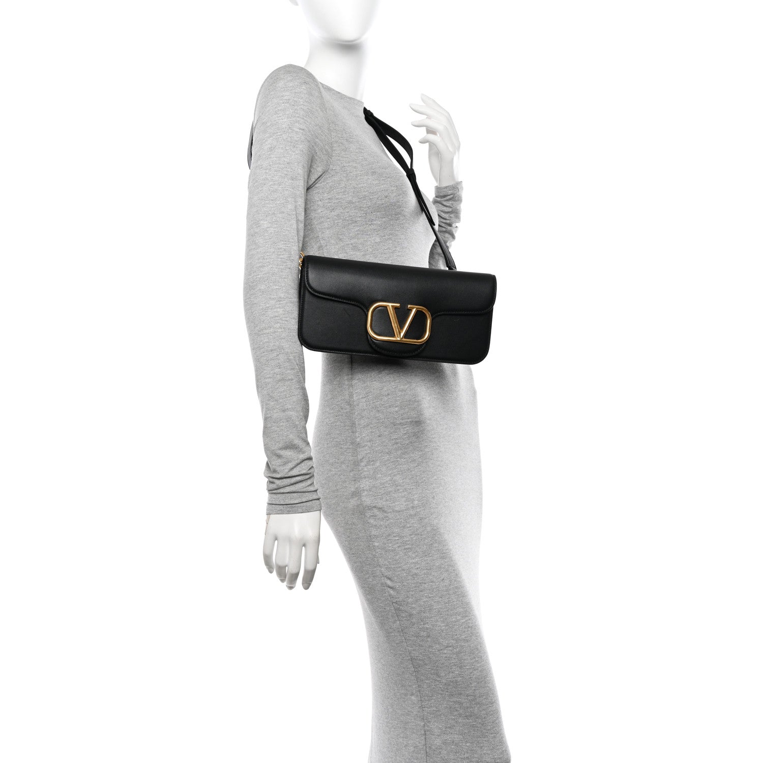 Valentino Garavani Calfskin Vlogo Loco Crossbody Bag Black 2 of 14