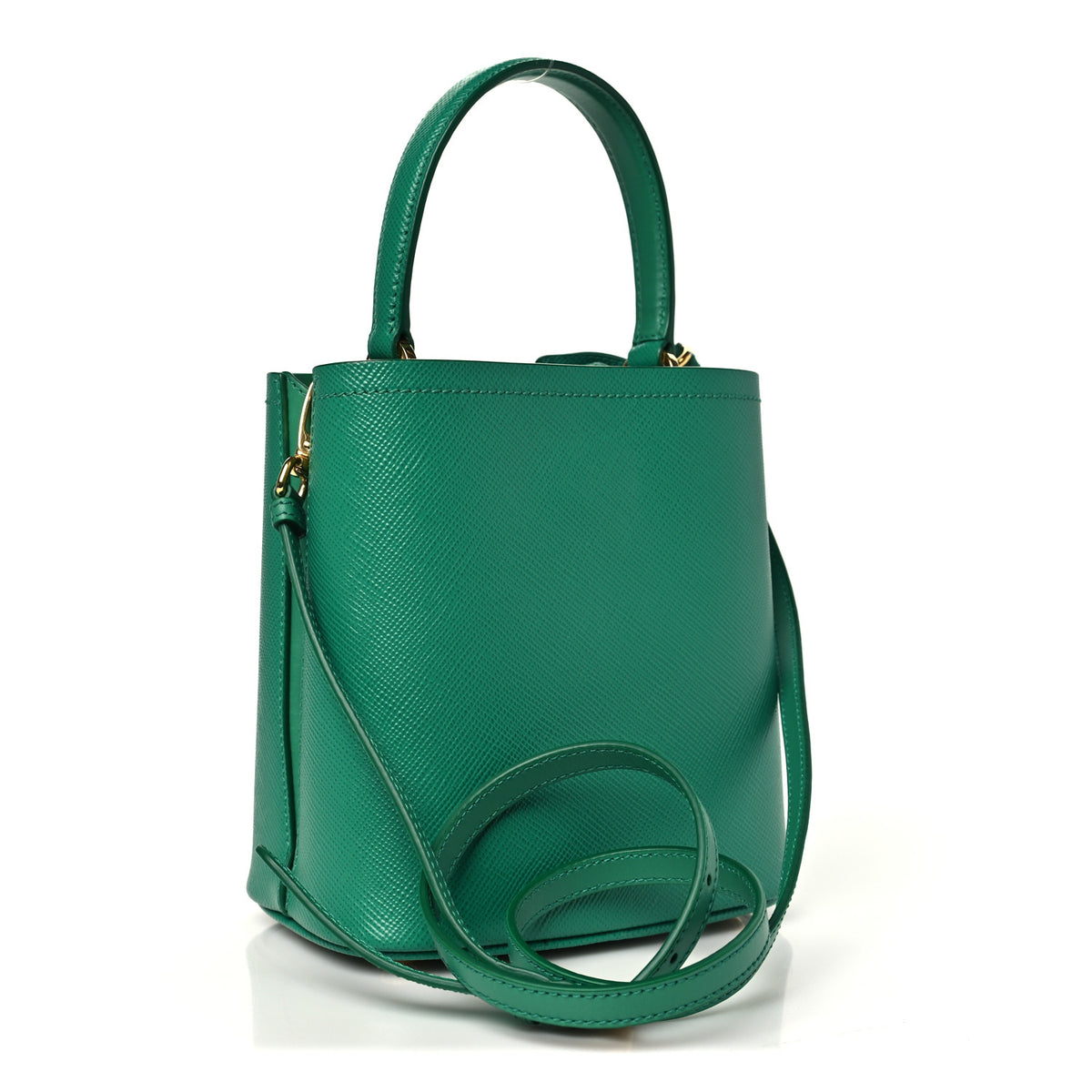 Saffiano Cuir Calfskin Small Panier Bucket Bag Mango