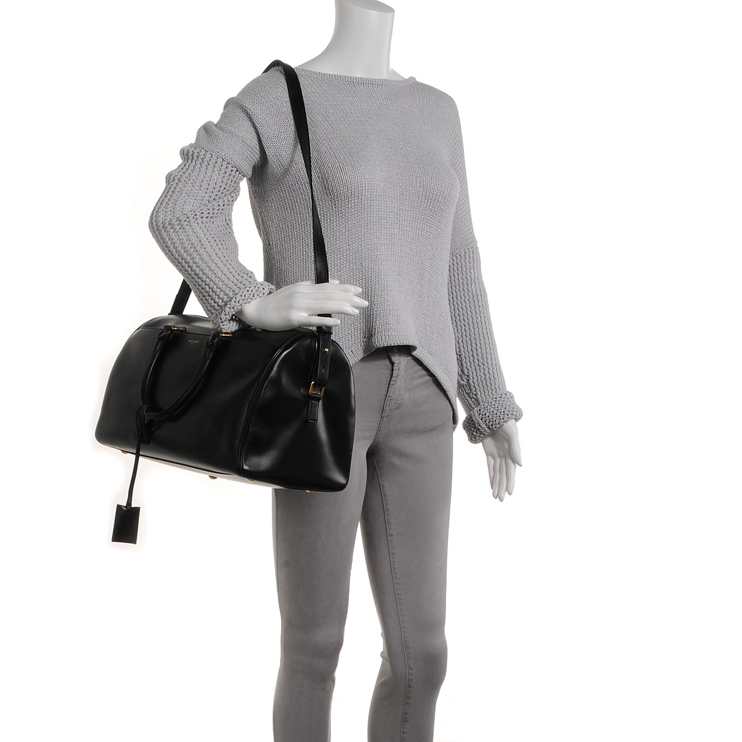 Saint Laurent Smooth Leather Classic Duffle 12 Black 2 of 9