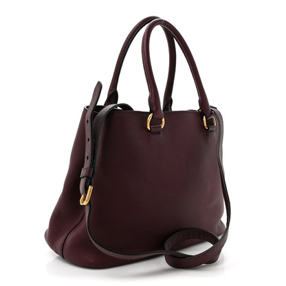 Prada Vitello Daino Top Handle Bag Granato 3 of 11