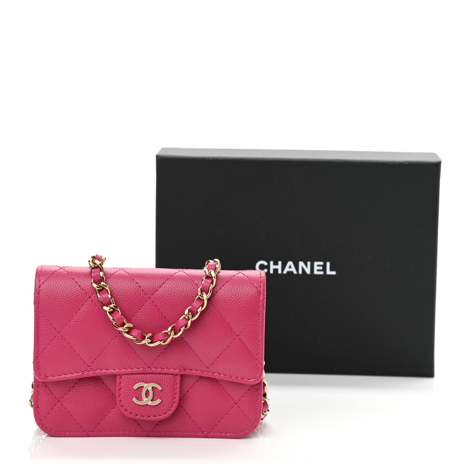 Chanel Caviar Quilted Mini Chain Bag Dark Pink 11 of 11
